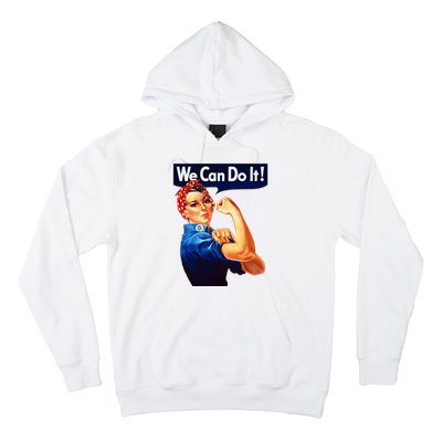 Rosie The Riveter Poster We Can Do It Feminist Retro Hoodie