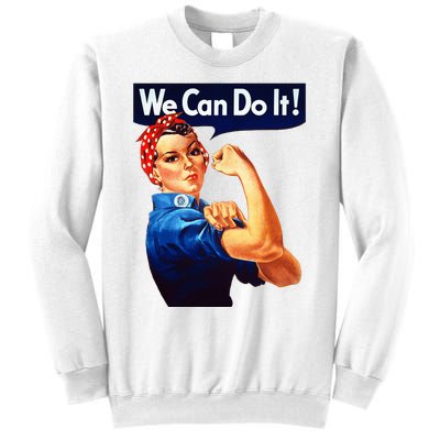 Rosie The Riveter Poster We Can Do It Feminist Retro Sweatshirt