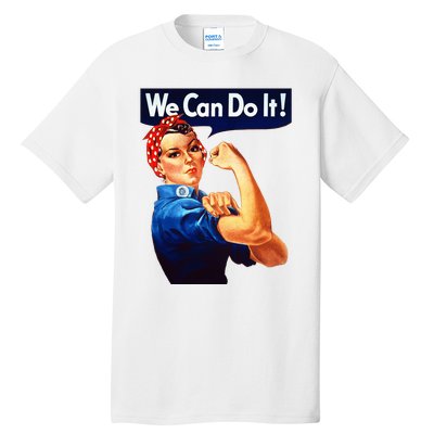 Rosie The Riveter Poster We Can Do It Feminist Retro Tall T-Shirt