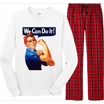 Rosie The Riveter Poster We Can Do It Feminist Retro Long Sleeve Pajama Set