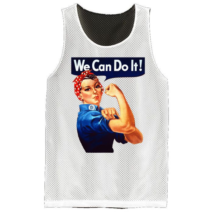 Rosie The Riveter Poster We Can Do It Feminist Retro Mesh Reversible Basketball Jersey Tank