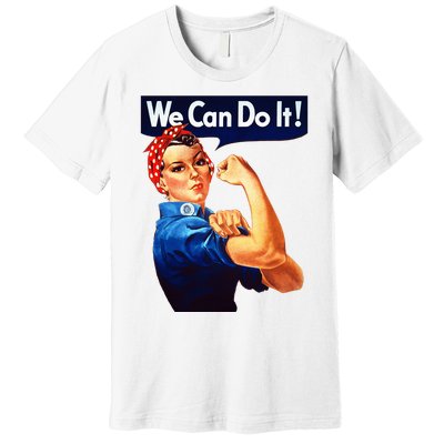 Rosie The Riveter Poster We Can Do It Feminist Retro Premium T-Shirt