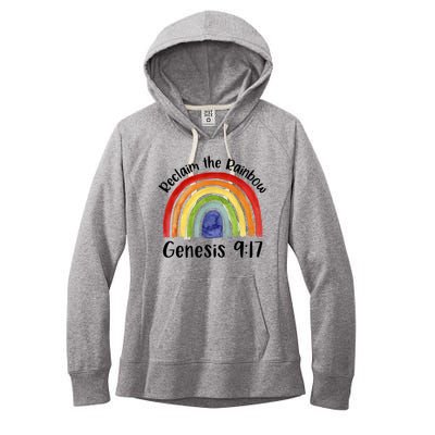 Reclaim The Rainbow Jesus Lover Christian Proverb Tee Women's Fleece Hoodie