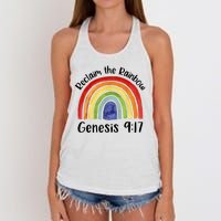 Reclaim The Rainbow Jesus Lover Christian Proverb Tee Women's Knotted Racerback Tank