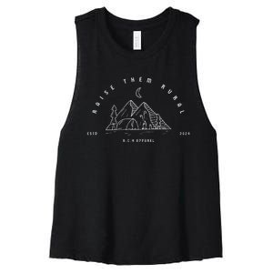 Raise Them Rural Outdoorsy Life Women's Racerback Cropped Tank