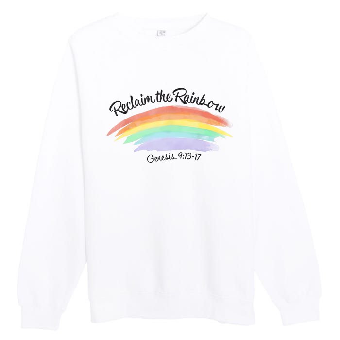 Reclaim The Rainbow 9.13 17 Bible Verse Christian Premium Crewneck Sweatshirt