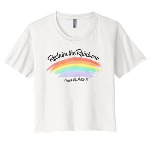 Reclaim The Rainbow 9.13 17 Bible Verse Christian Women's Crop Top Tee