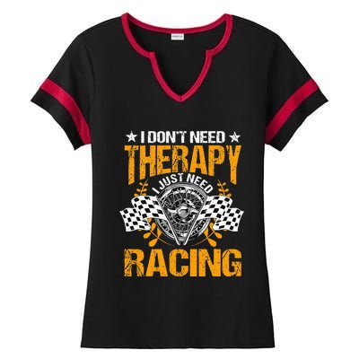 Racing Therapy Racer Race Track Racetrack Racers Raceday Ladies Halftime Notch Neck Tee