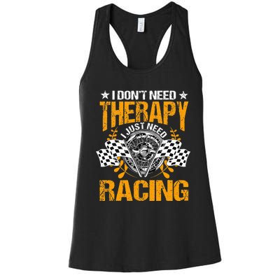 Racing Therapy Racer Race Track Racetrack Racers Raceday Women's Racerback Tank