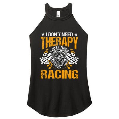 Racing Therapy Racer Race Track Racetrack Racers Raceday Women's Perfect Tri Rocker Tank