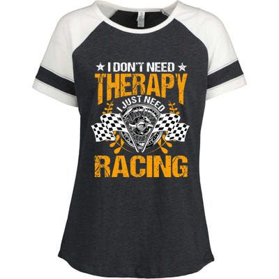 Racing Therapy Racer Race Track Racetrack Racers Raceday Enza Ladies Jersey Colorblock Tee