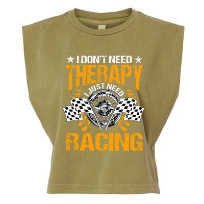 Racing Therapy Racer Race Track Racetrack Racers Raceday Garment-Dyed Women's Muscle Tee