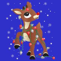 Rudolph The Red Nose Reindeer For and Christmas Fan  Full-Length Apron With Pockets