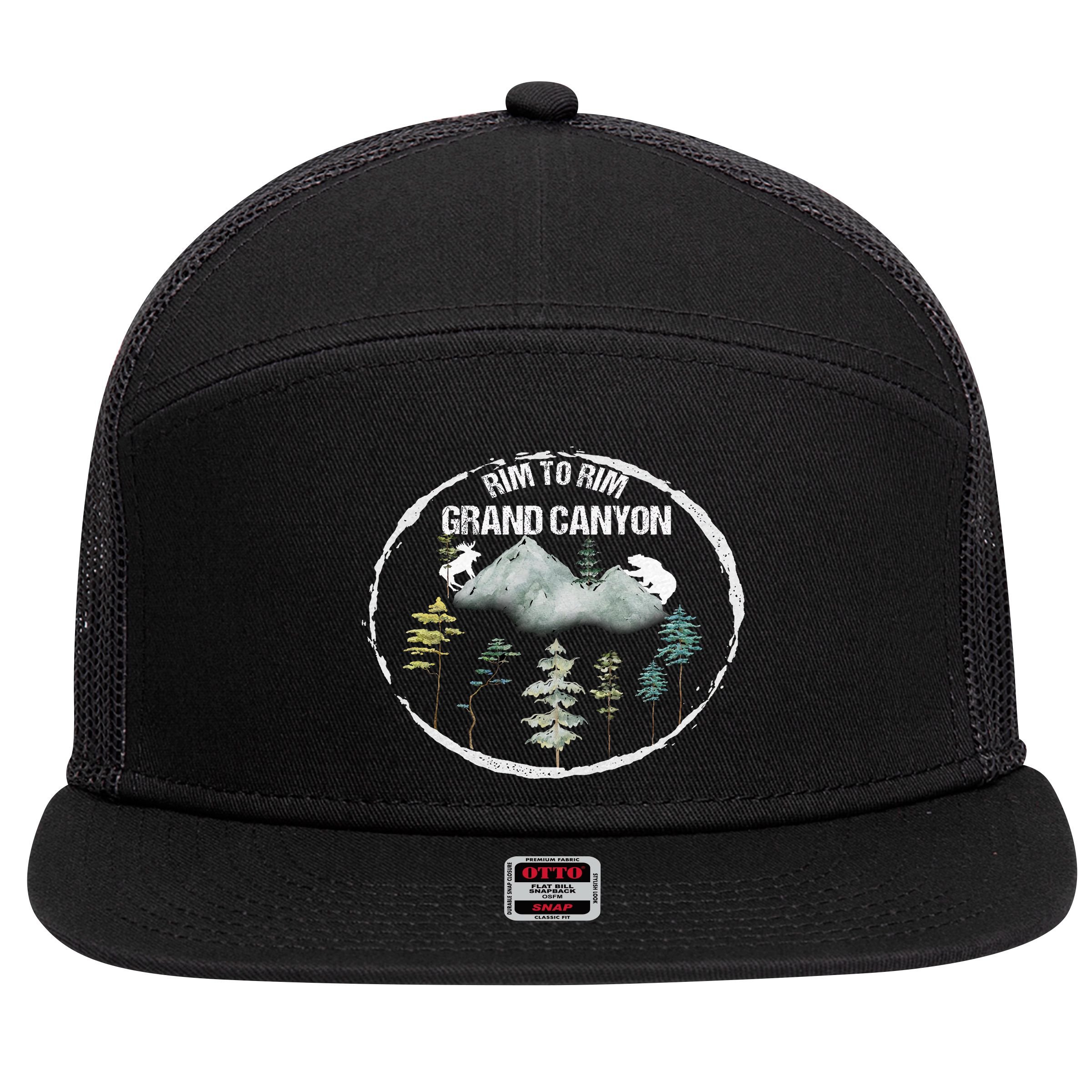 Rim To Rim R2R 2022 Grand Canyon National Park Arizona Travel Lover Camping 7 Panel Mesh Trucker Snapback Hat