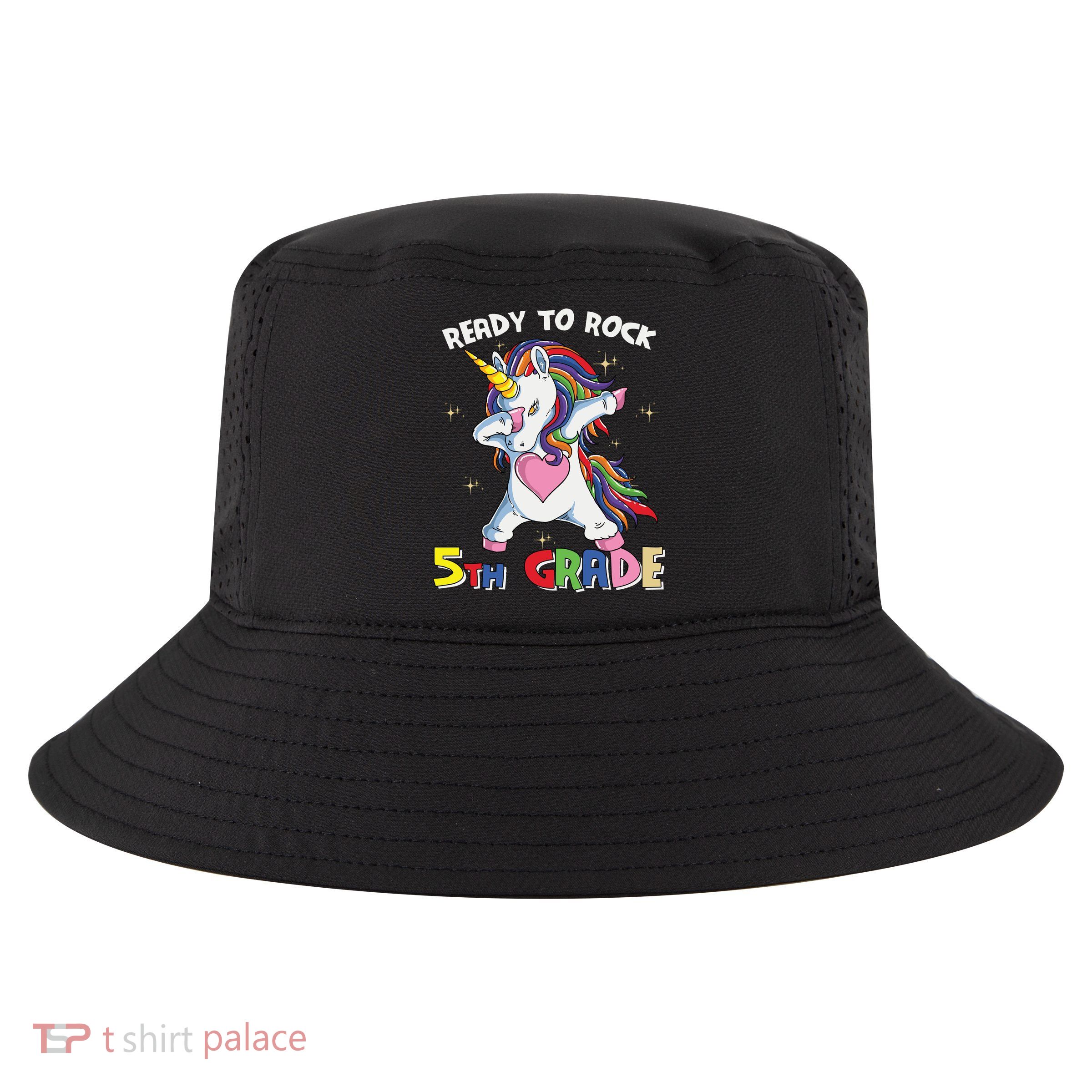 Ready To Rock 5th Grade Unicorn Graphic Plus Size Shirt For Teacher Kids Cool Comfort Performance Bucket Hat