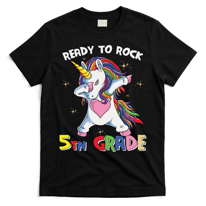 Ready To Rock 5th Grade Unicorn Graphic Plus Size Shirt For Teacher Kids T-Shirt