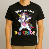 Ready To Rock 5th Grade Unicorn Graphic Plus Size Shirt For Teacher Kids T-Shirt