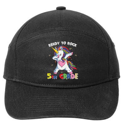 Ready To Rock 5th Grade Unicorn Graphic Plus Size Shirt For Teacher Kids 7-Panel Snapback Hat