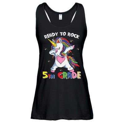 Ready To Rock 5th Grade Unicorn Graphic Plus Size Shirt For Teacher Kids Ladies Essential Flowy Tank