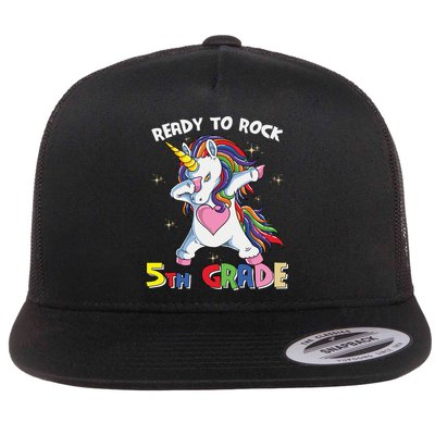 Ready To Rock 5th Grade Unicorn Graphic Plus Size Shirt For Teacher Kids Flatbill Hat