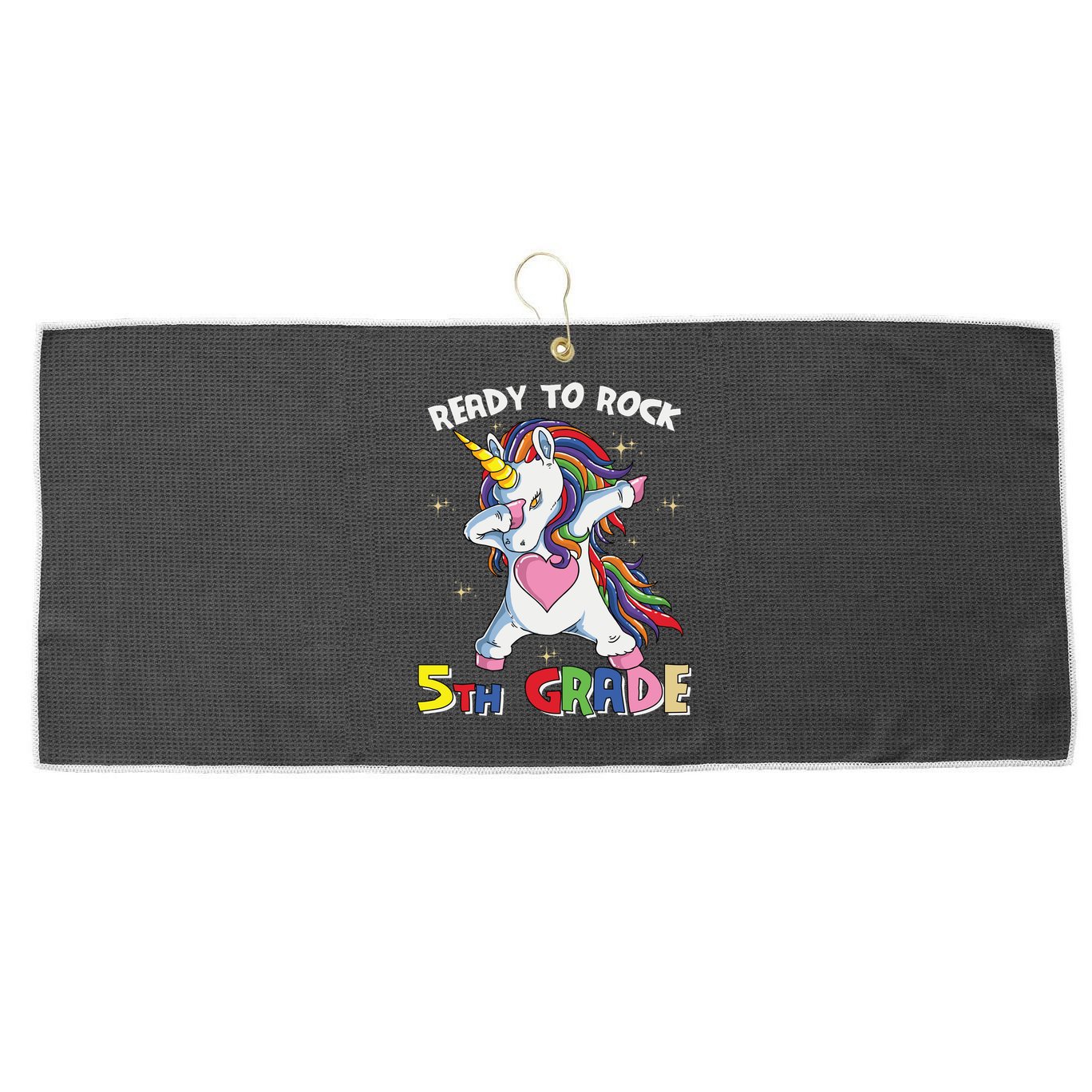 Ready To Rock 5th Grade Unicorn Graphic Plus Size Shirt For Teacher Kids Large Microfiber Waffle Golf Towel