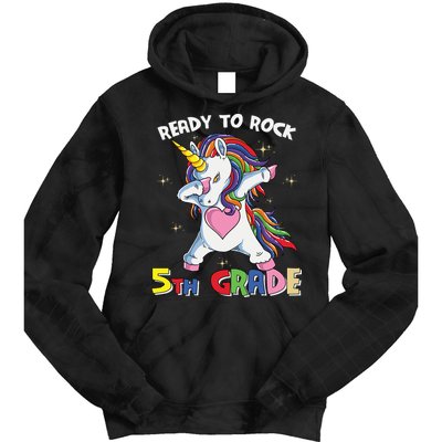 Ready To Rock 5th Grade Unicorn Graphic Plus Size Shirt For Teacher Kids Tie Dye Hoodie
