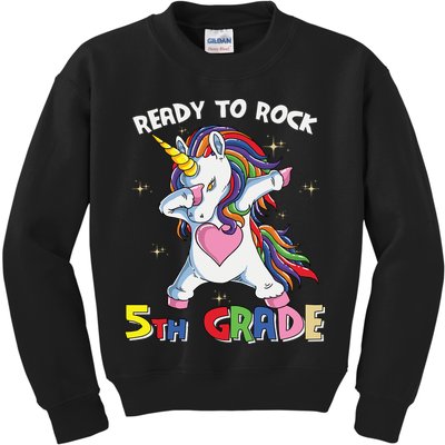 Ready To Rock 5th Grade Unicorn Graphic Plus Size Shirt For Teacher Kids Kids Sweatshirt
