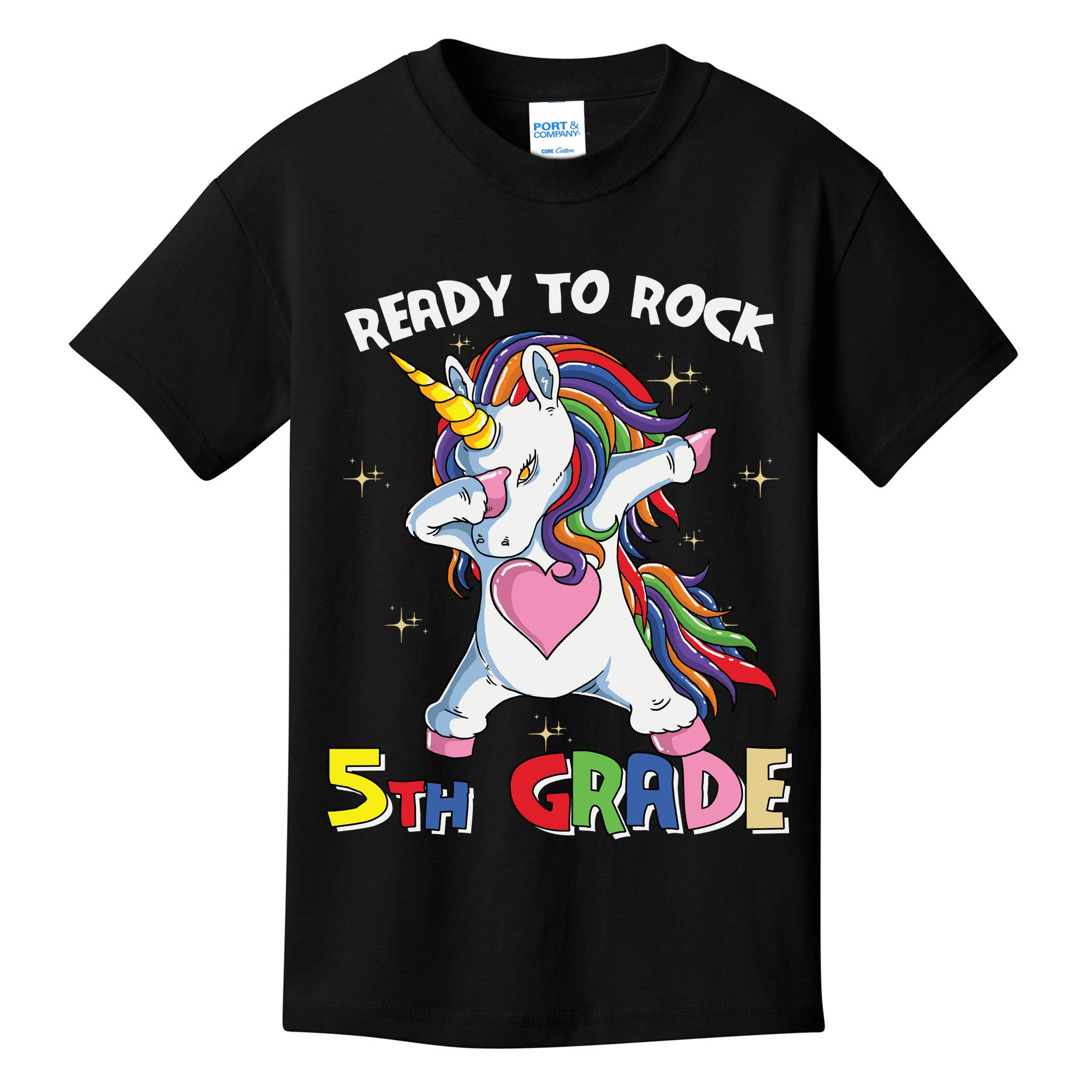 Ready To Rock 5th Grade Unicorn Graphic Plus Size Shirt For Teacher Kids Kids T-Shirt