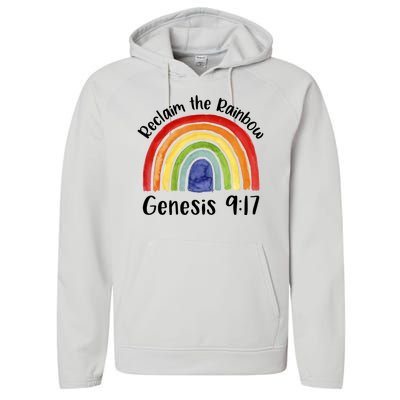 Reclaim The Rainbow Jesus Lover Christian Proverb Performance Fleece Hoodie