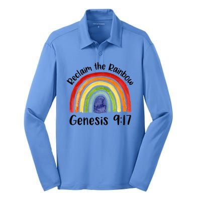 Reclaim The Rainbow Jesus Lover Christian Proverb Silk Touch Performance Long Sleeve Polo