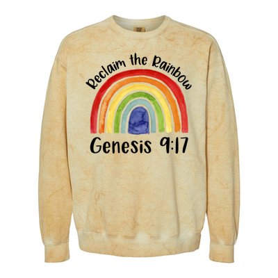 Reclaim The Rainbow Jesus Lover Christian Proverb Colorblast Crewneck Sweatshirt