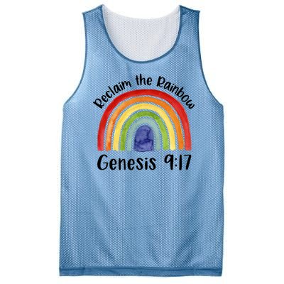 Reclaim The Rainbow Jesus Lover Christian Proverb Mesh Reversible Basketball Jersey Tank