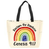 Reclaim The Rainbow Jesus Lover Christian Proverb Zip Tote Bag