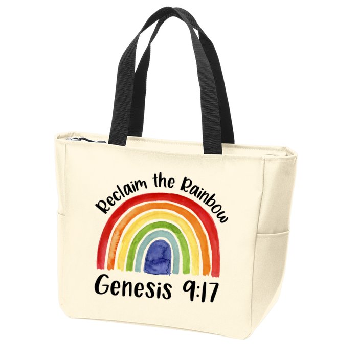 Reclaim The Rainbow Jesus Lover Christian Proverb Zip Tote Bag