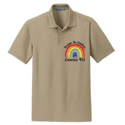 Reclaim The Rainbow Jesus Lover Christian Proverb Dry Zone Grid Polo