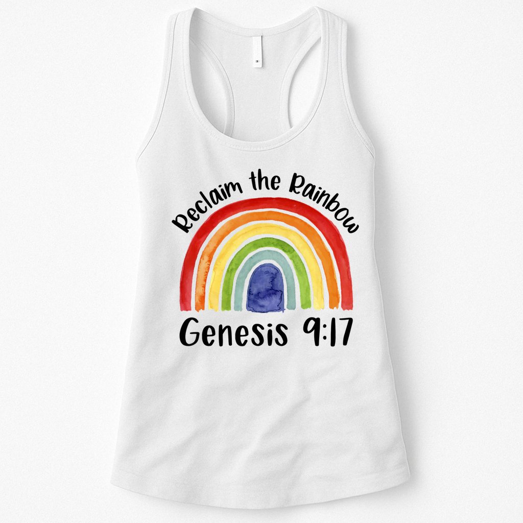 Reclaim The Rainbow Jesus Lover Christian Proverb Womens Tank Top