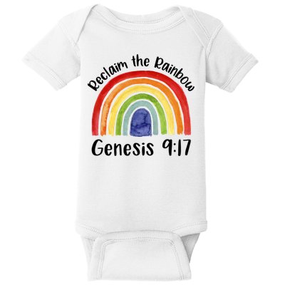 Reclaim The Rainbow Jesus Lover Christian Proverb Baby Bodysuit