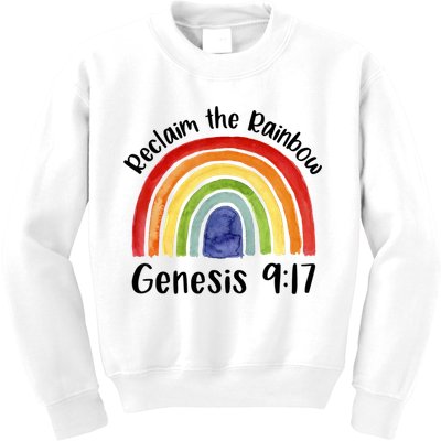 Reclaim The Rainbow Jesus Lover Christian Proverb Kids Sweatshirt