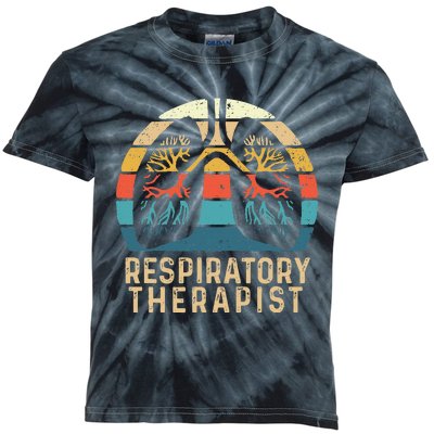 Respiratory Therapist Retro Vintage Lungs Pulmonology Rt Kids Tie-Dye T-Shirt