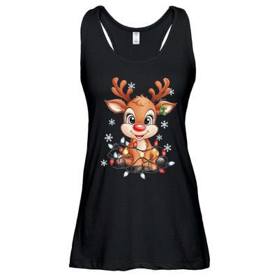 Rudolph The Red Nose Reindeer Christmas Gitfs For Ladies Essential Flowy Tank