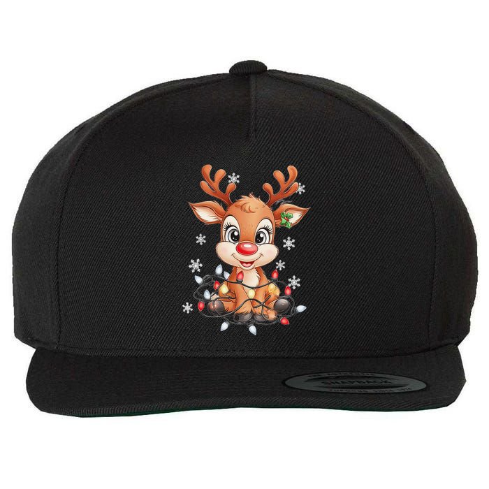 Rudolph The Red Nose Reindeer Christmas Gitfs For Wool Snapback Cap