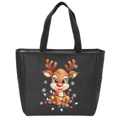 Rudolph The Red Nose Reindeer Christmas Gitfs For Zip Tote Bag