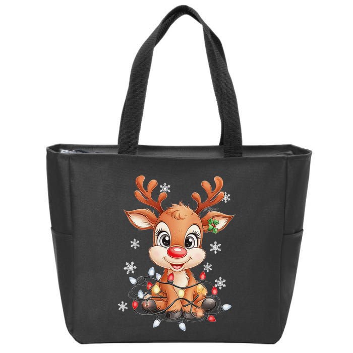 Rudolph The Red Nose Reindeer Christmas Gitfs For Zip Tote Bag
