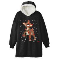 Rudolph The Red Nose Reindeer For And Christmas Fan Hooded Wearable Blanket