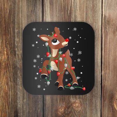 Rudolph The Red Nose Reindeer For And Christmas Fan Coaster