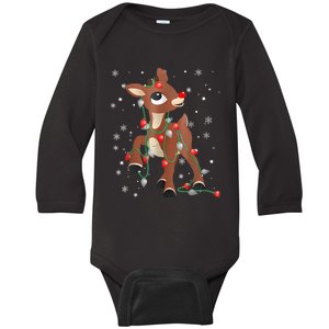 Rudolph The Red Nose Reindeer For And Christmas Fan Baby Long Sleeve Bodysuit