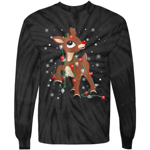 Rudolph The Red Nose Reindeer For And Christmas Fan Tie-Dye Long Sleeve Shirt