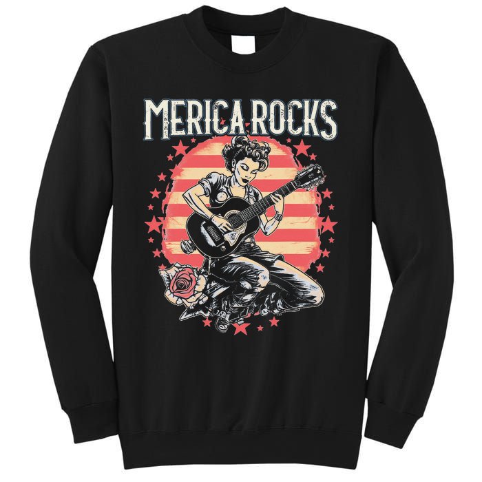 Rosie The Riveter 4th of July Country Rock Music Funny Sweatshirt