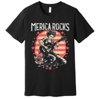 Rosie The Riveter 4th of July Country Rock Music Funny Premium T-Shirt