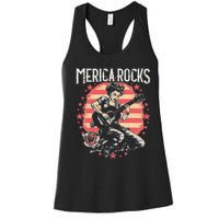 Rosie The Riveter 4th of July Country Rock Music Funny Women's Racerback Tank